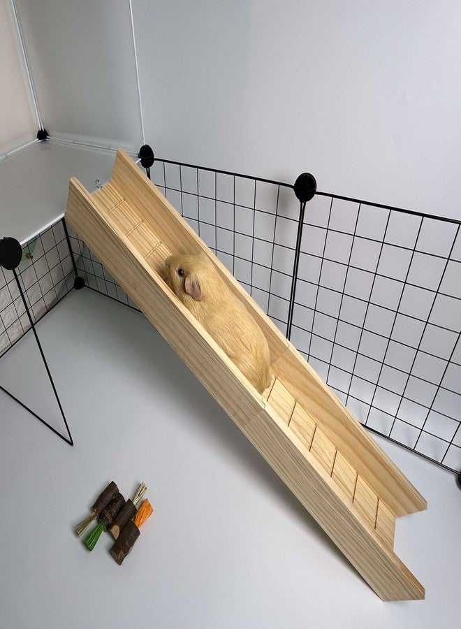 Shuoxpy Guinea Pig Cage Bridge, Small Animal Wooden Ladder Ramp, Guinea Pig Cage Accessories Second Floor Link Bridge for Guinea Pigs, Ferrets, Hamsters (60CM/23.6IN) - Image 2